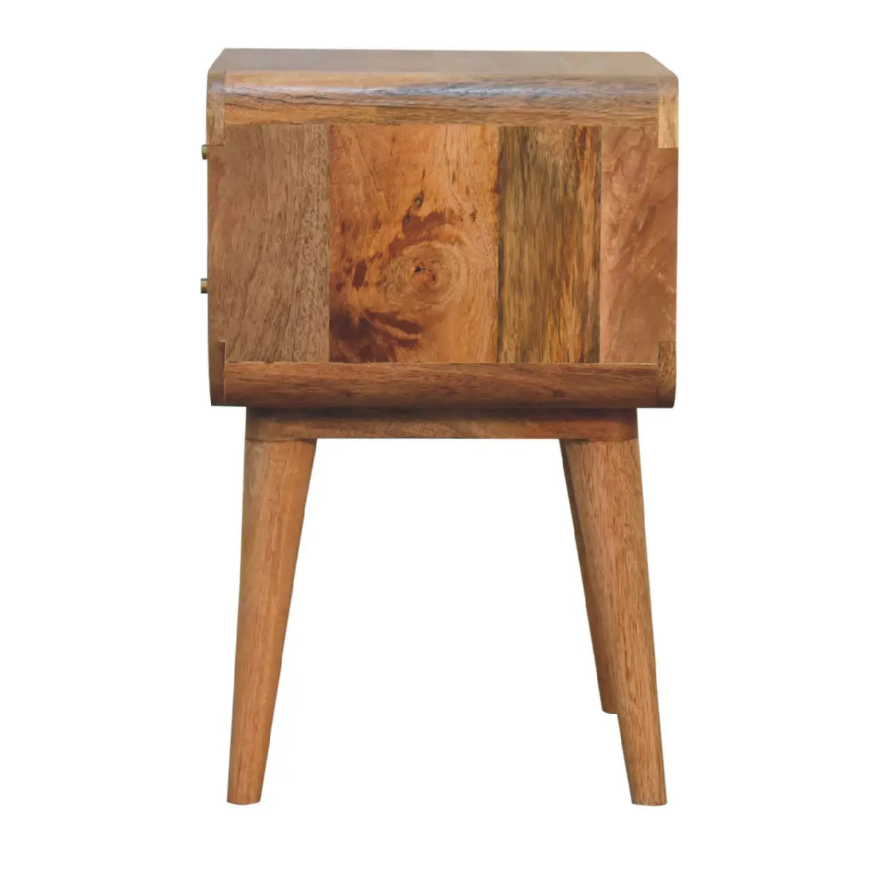 22" Oak Solid Wood And Cane Rattan Two Drawer Nightstand Homeroots Bed & Bath