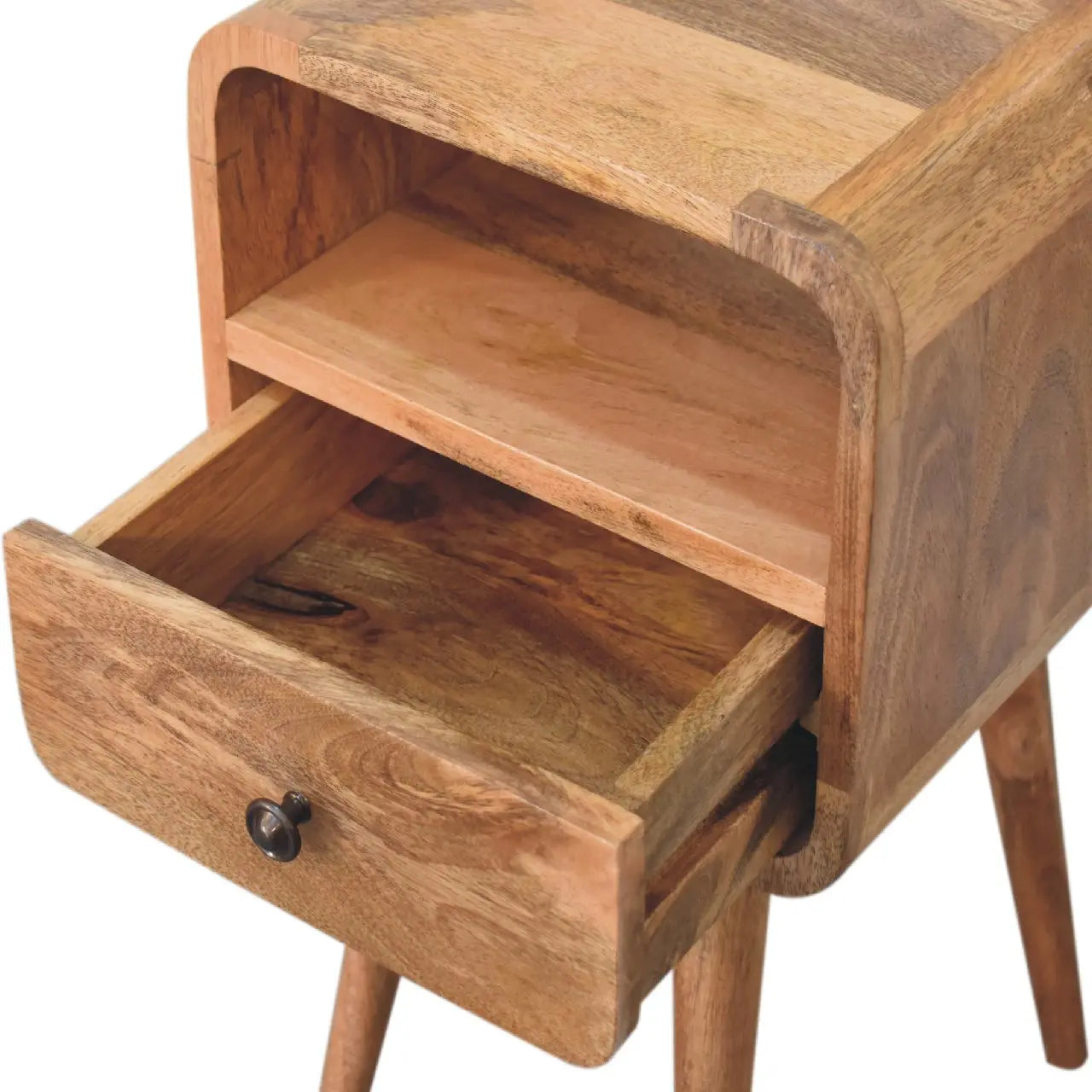 22" Oak Solid Wood Square One Drawer Nightstand Homeroots Bed & Bath