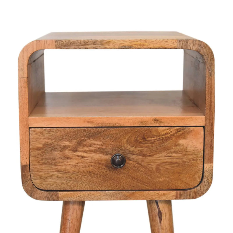 22" Oak Solid Wood Square One Drawer Nightstand Homeroots Bed & Bath