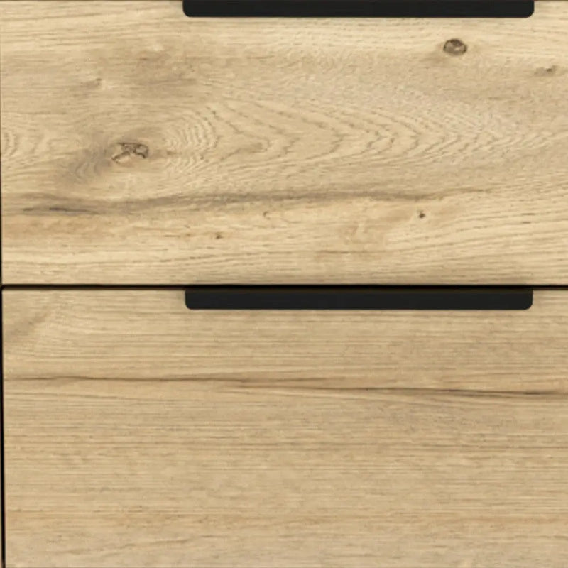 22" Oak Wood Two Drawer Nightstand Homeroots Bed & Bath