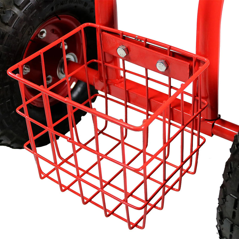 22" Red Steel Garden Stool Homeroots Outdoor