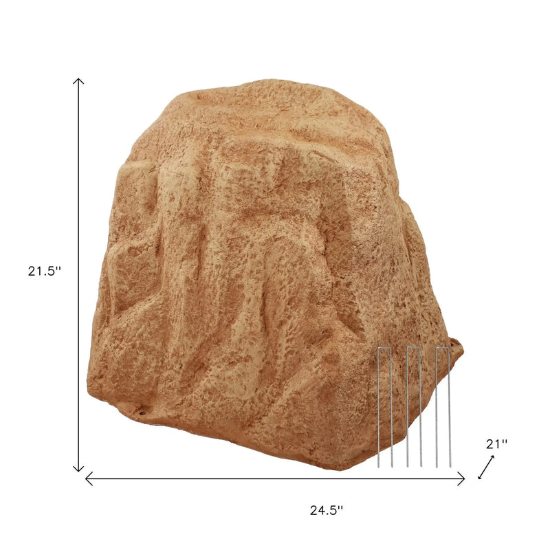 22" Sand Polyresin Faux Rock Homeroots Outdoor