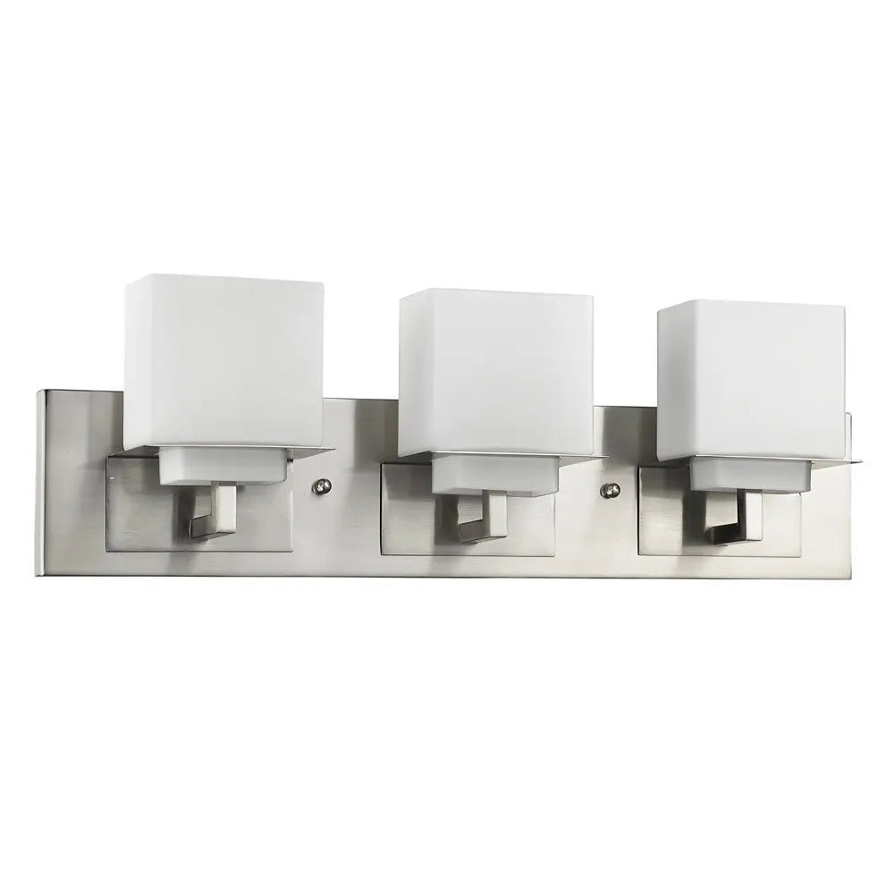 22" Silver And White Metal and Glass Three Lights Flush Mounted Sconce Homeroots Lighting