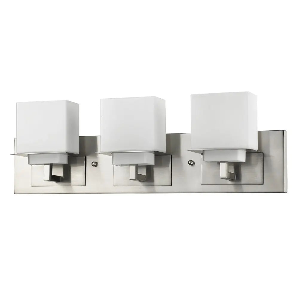 22" Silver And White Metal and Glass Three Lights Flush Mounted Sconce Homeroots Lighting