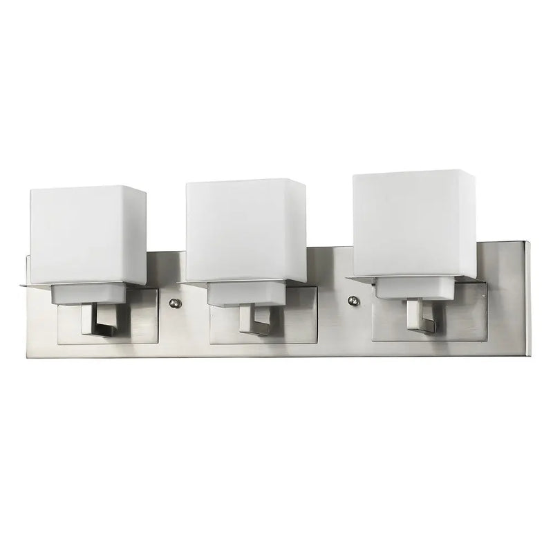 22" Silver And White Metal and Glass Three Lights Flush Mounted Sconce Homeroots Lighting