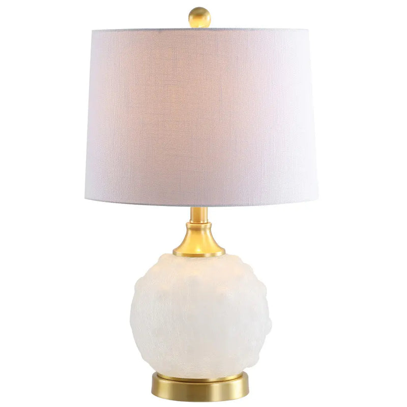 22" White And Gold Globe Table Lamp With Drum Shade Homeroots Lighting