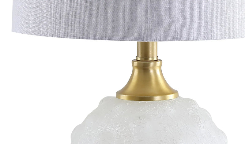 22" White And Gold Globe Table Lamp With Drum Shade Homeroots Lighting