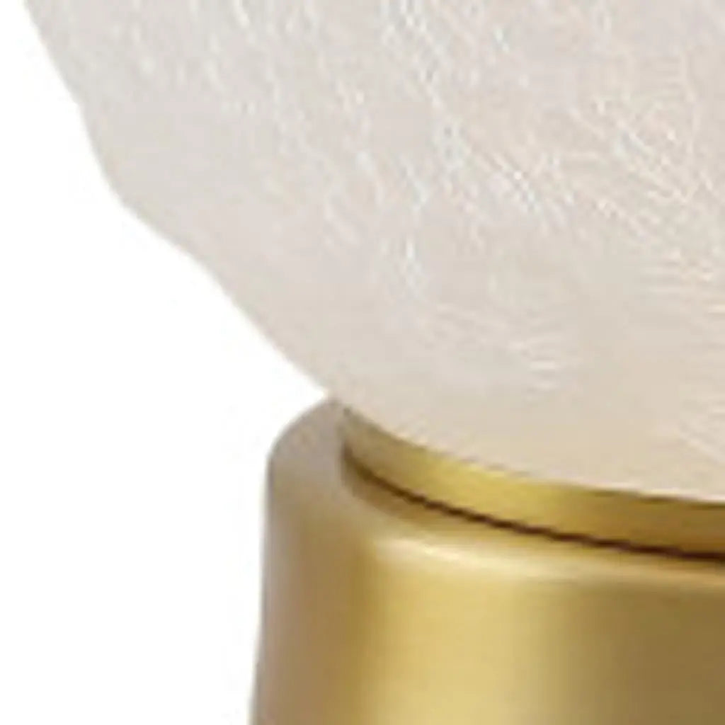 22" White And Gold Globe Table Lamp With Drum Shade Homeroots Lighting