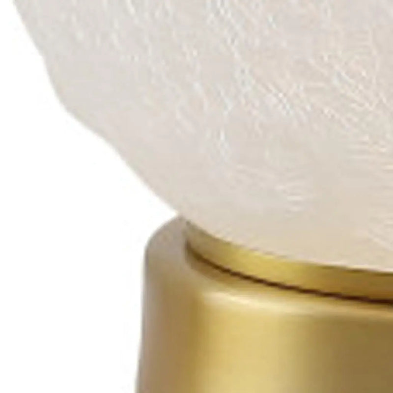 22" White And Gold Globe Table Lamp With Drum Shade Homeroots Lighting