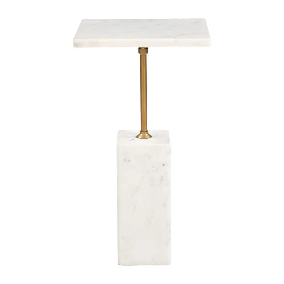 22" White Marble Free Form Pedestal End Table Homeroots Living Room