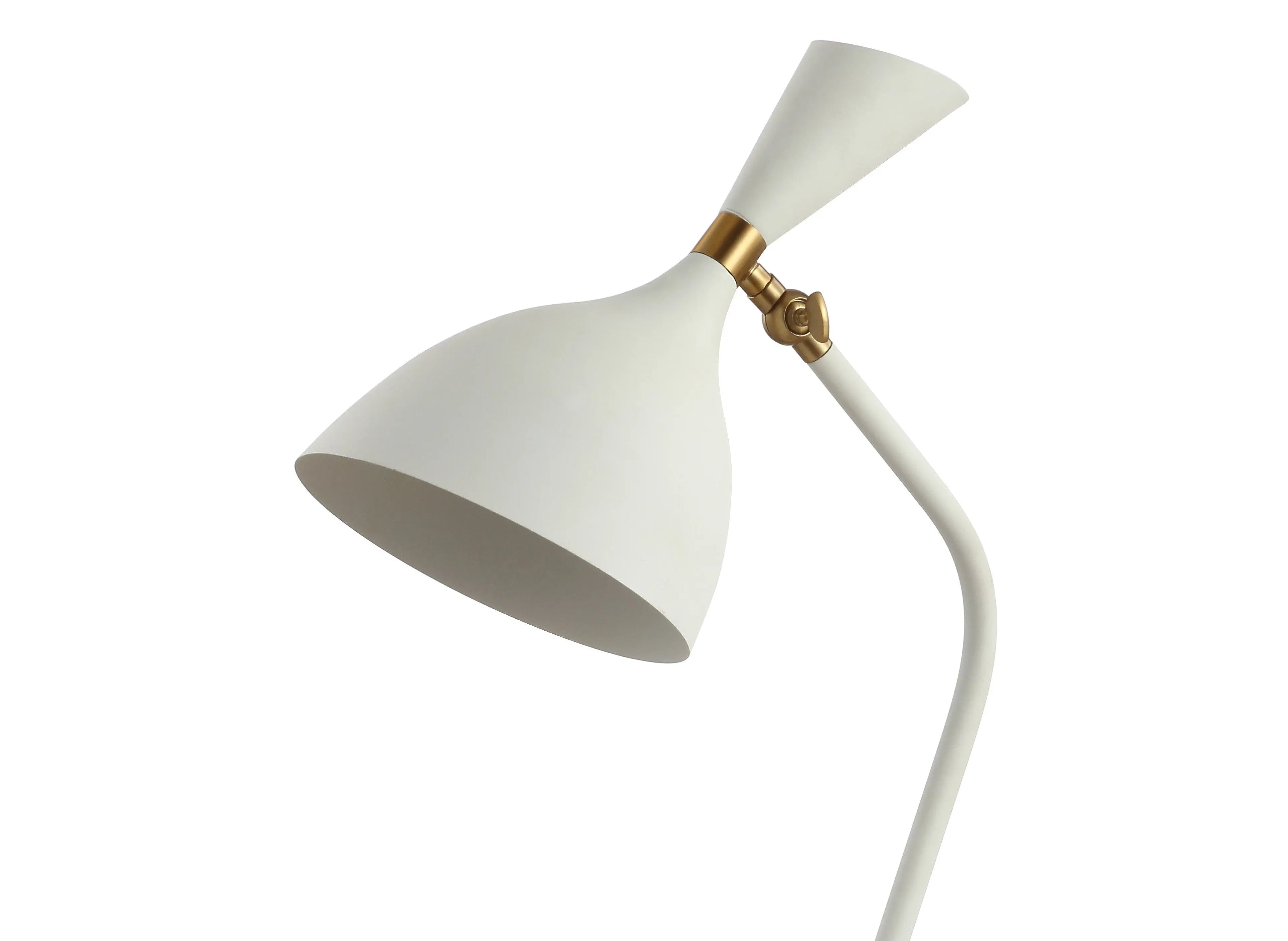 22" White Table Lamp LED With Bell Shade Homeroots Lighting
