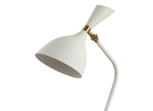 22" White Table Lamp LED With Bell Shade Homeroots Lighting