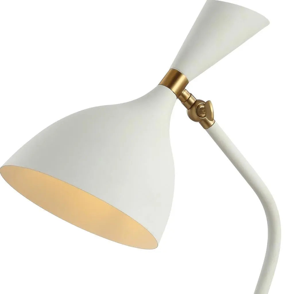 22" White Table Lamp LED With Bell Shade Homeroots Lighting