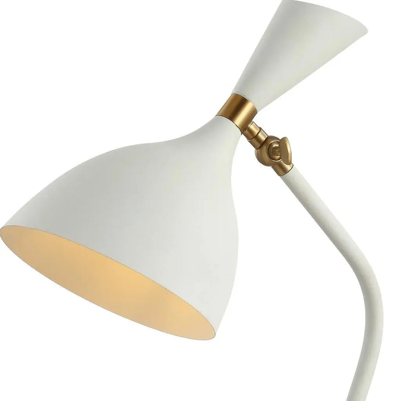 22" White Table Lamp LED With Bell Shade Homeroots Lighting