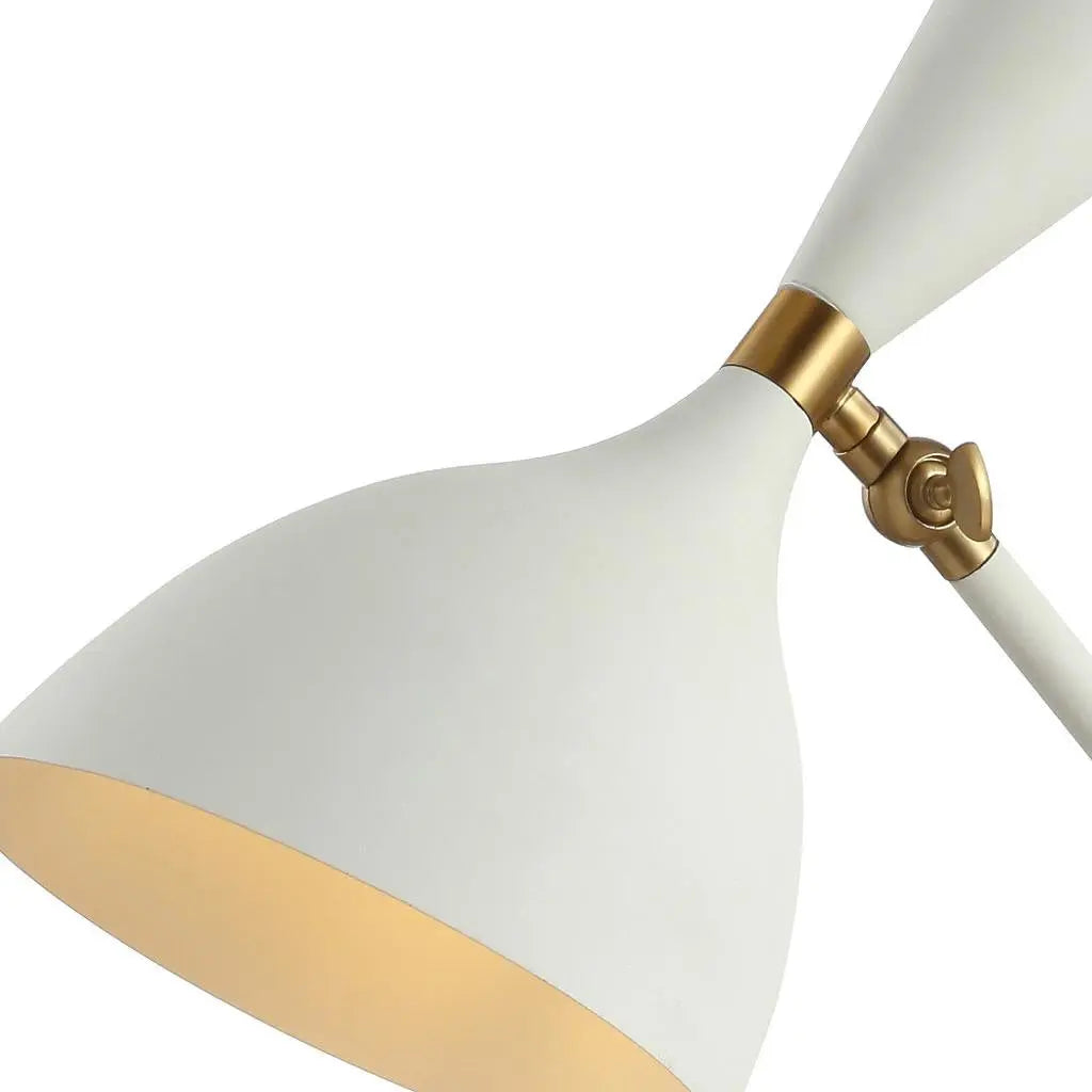 22" White Table Lamp LED With Bell Shade Homeroots Lighting