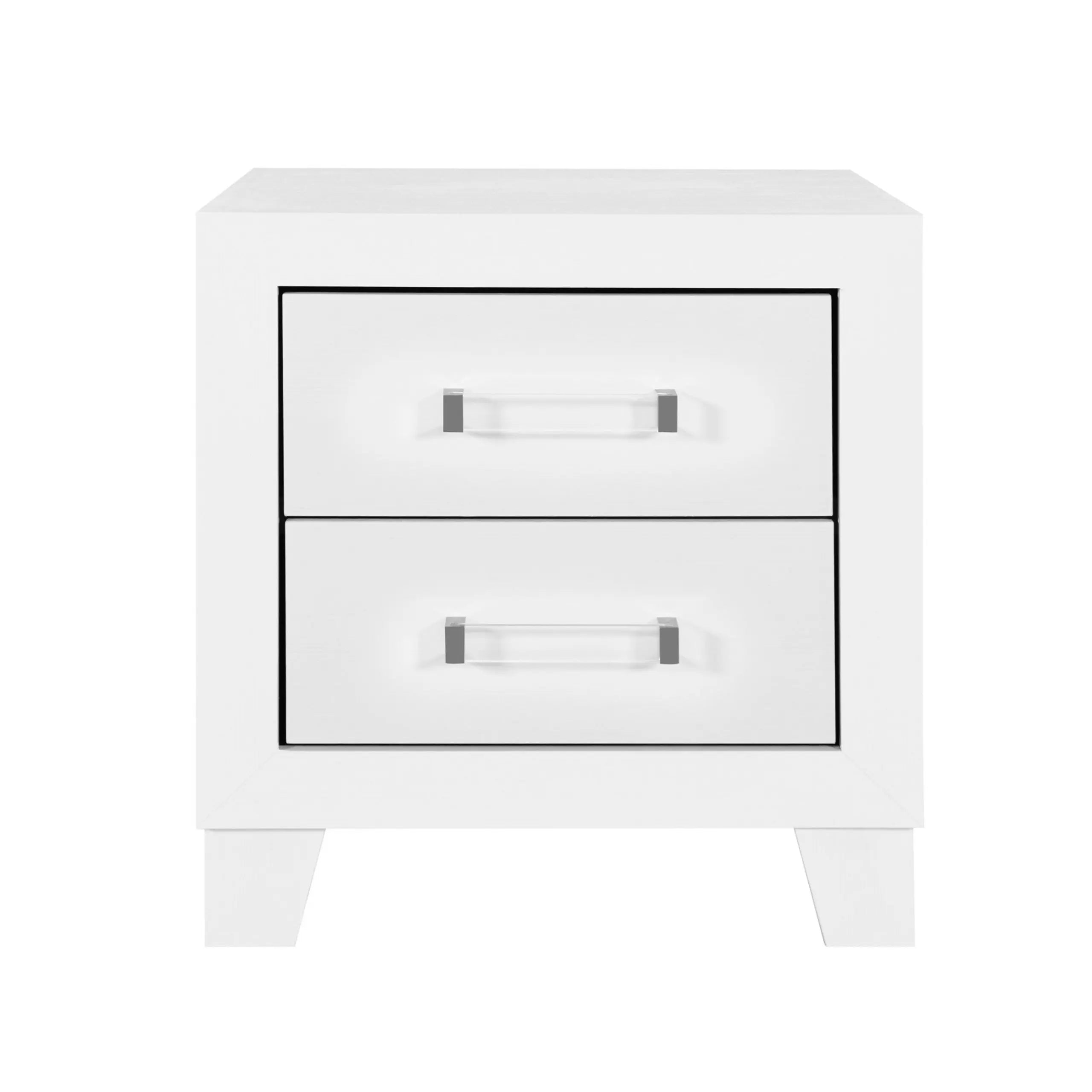 22" White Two Drawer Wood Nightstand Homeroots Bed & Bath