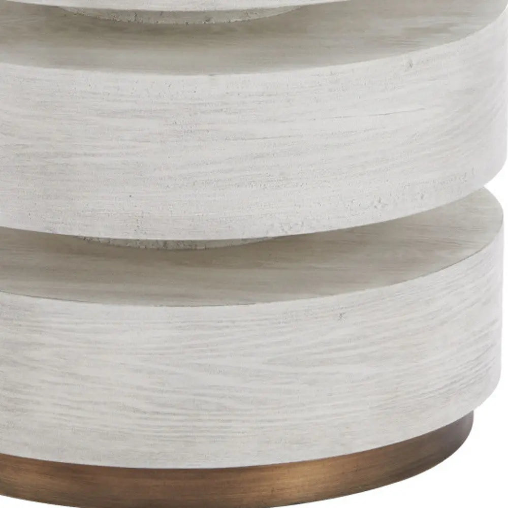 22" White Wood Free Form Pedestal End Table Homeroots Living Room