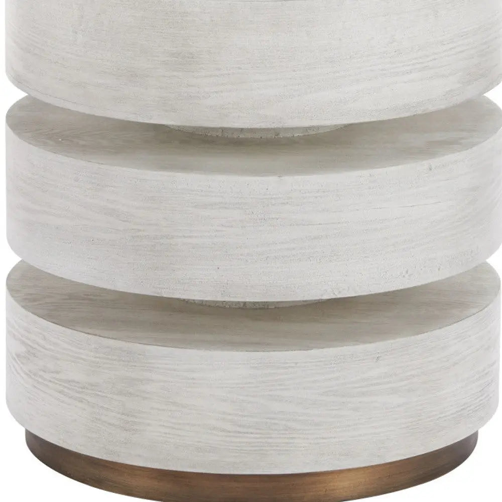 22" White Wood Free Form Pedestal End Table Homeroots Living Room