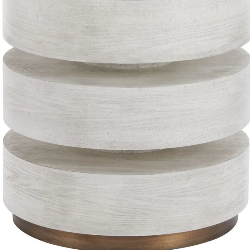 22" White Wood Free Form Pedestal End Table Homeroots Living Room