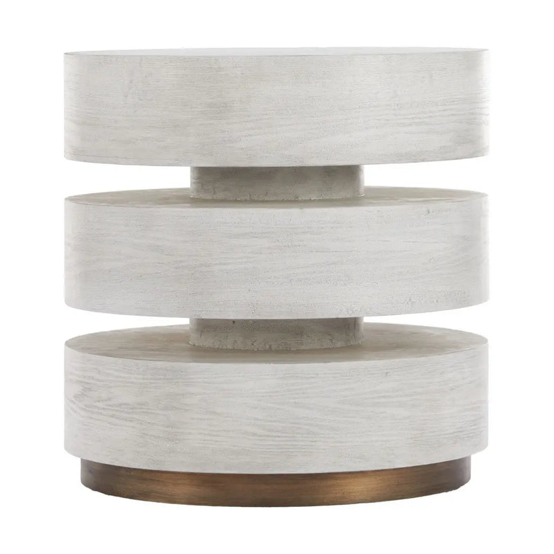 22" White Wood Free Form Pedestal End Table Homeroots Living Room