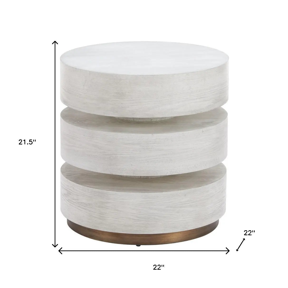 22" White Wood Free Form Pedestal End Table Homeroots Living Room