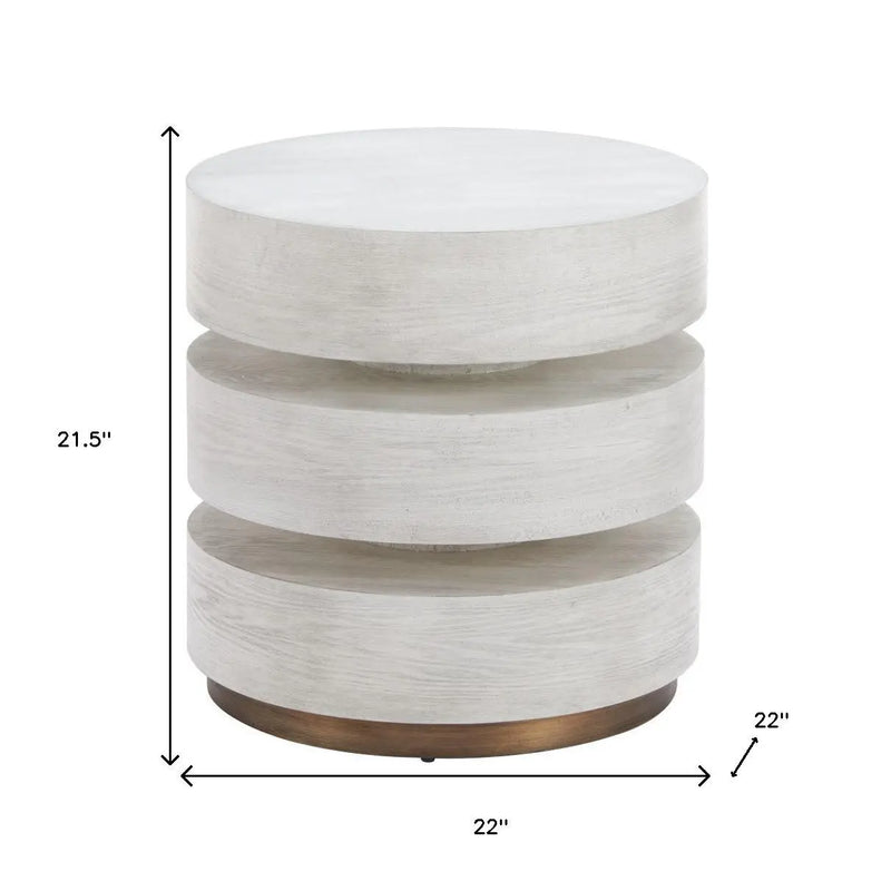 22" White Wood Free Form Pedestal End Table Homeroots Living Room