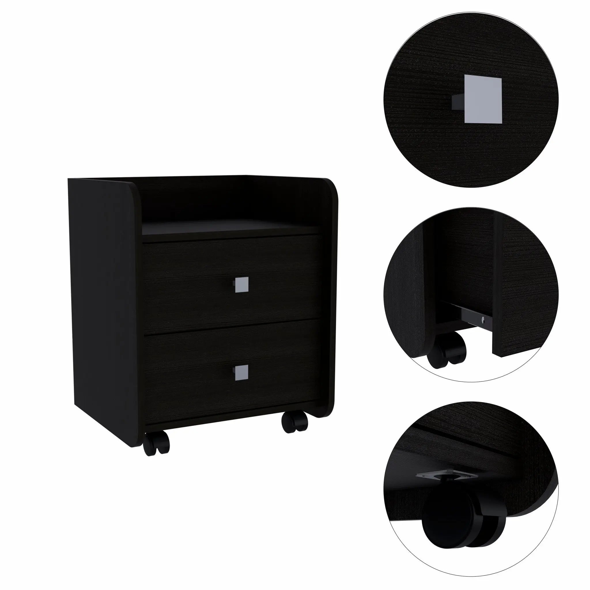 22" Wood Two Drawer Nightstand Homeroots Bed & Bath