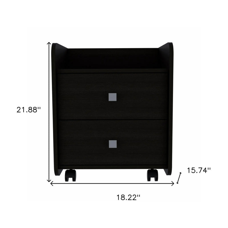 22" Wood Two Drawer Nightstand Homeroots Bed & Bath
