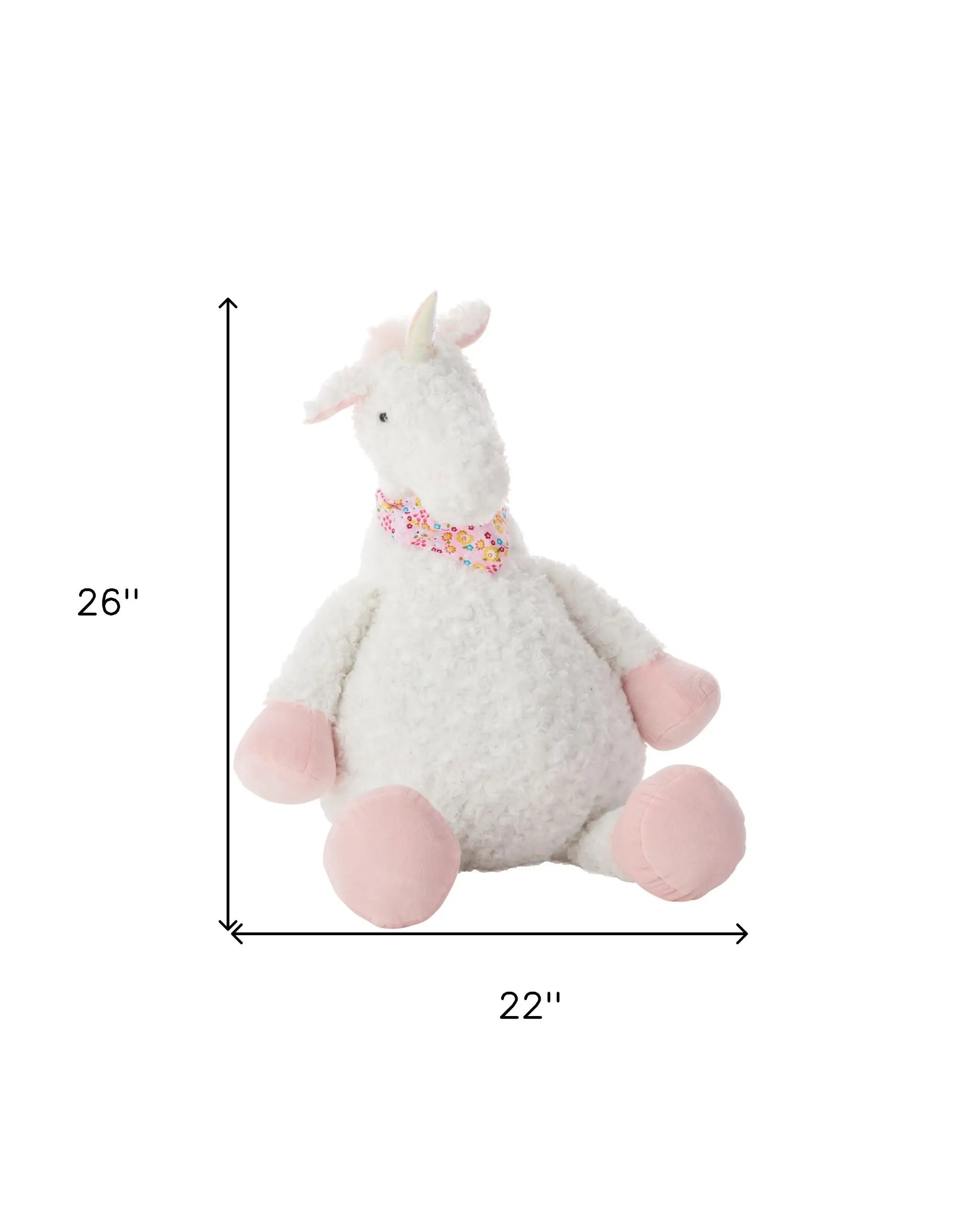 22" X 26" Ivory Unicorn Throw Pillow Homeroots Home Decor