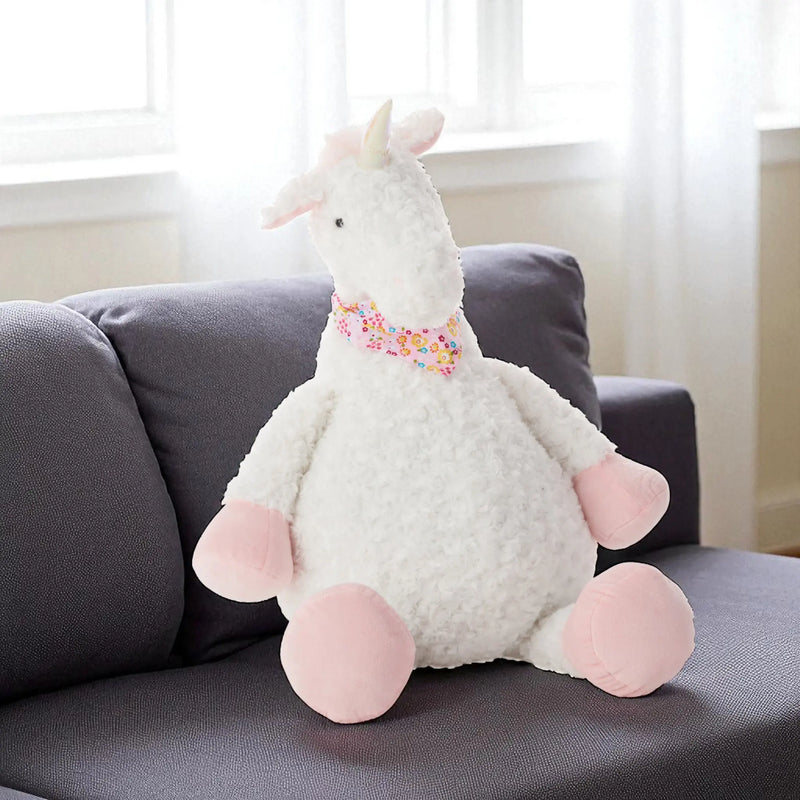 22" X 26" Ivory Unicorn Throw Pillow Homeroots Home Decor