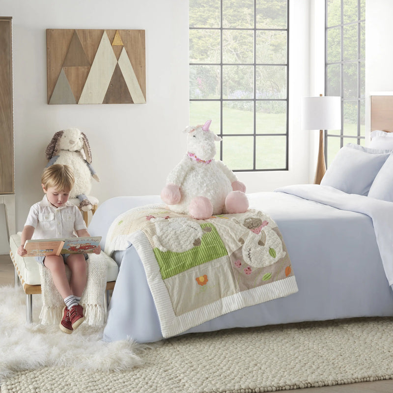 22" X 26" Ivory Unicorn Throw Pillow Homeroots Home Decor