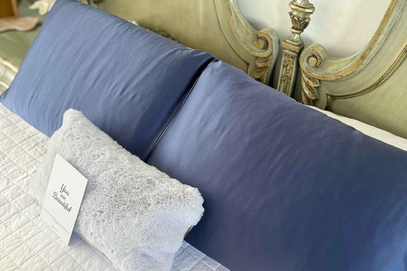 Blue Silk Open Ended Pillowcase