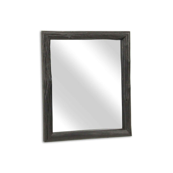 20" Black Solid Wood Accent Mirror Default Title