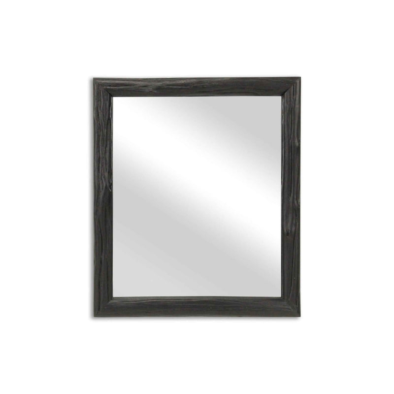 20" Black Solid Wood Accent Mirror