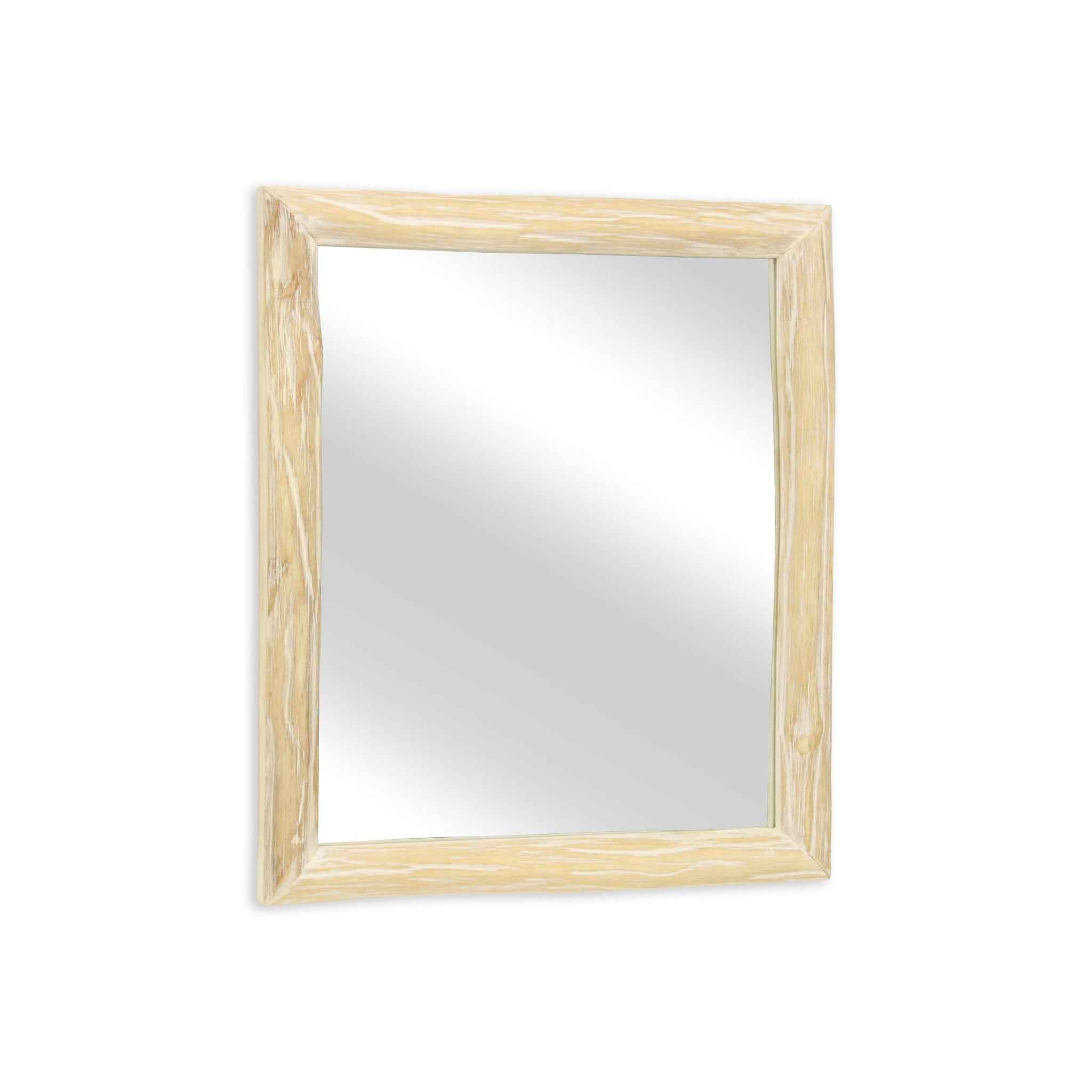 20" Natural Solid Wood Accent Mirror