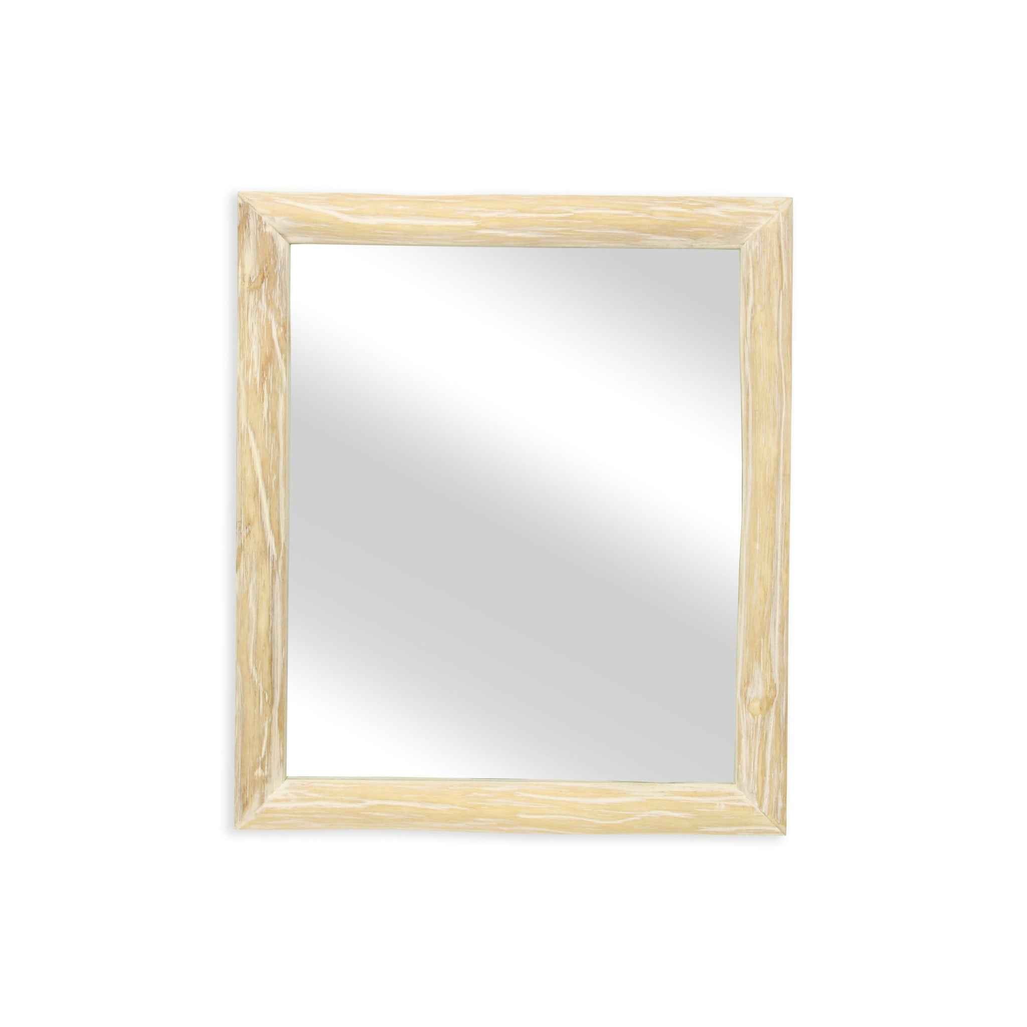 20" Natural Solid Wood Accent Mirror