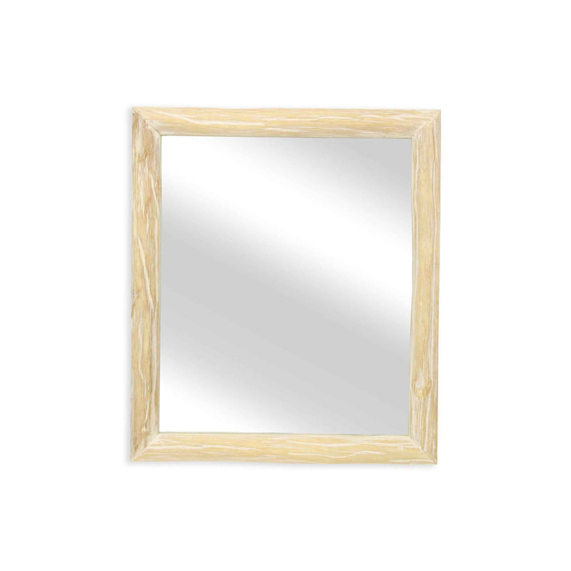 20" Natural Solid Wood Accent Mirror