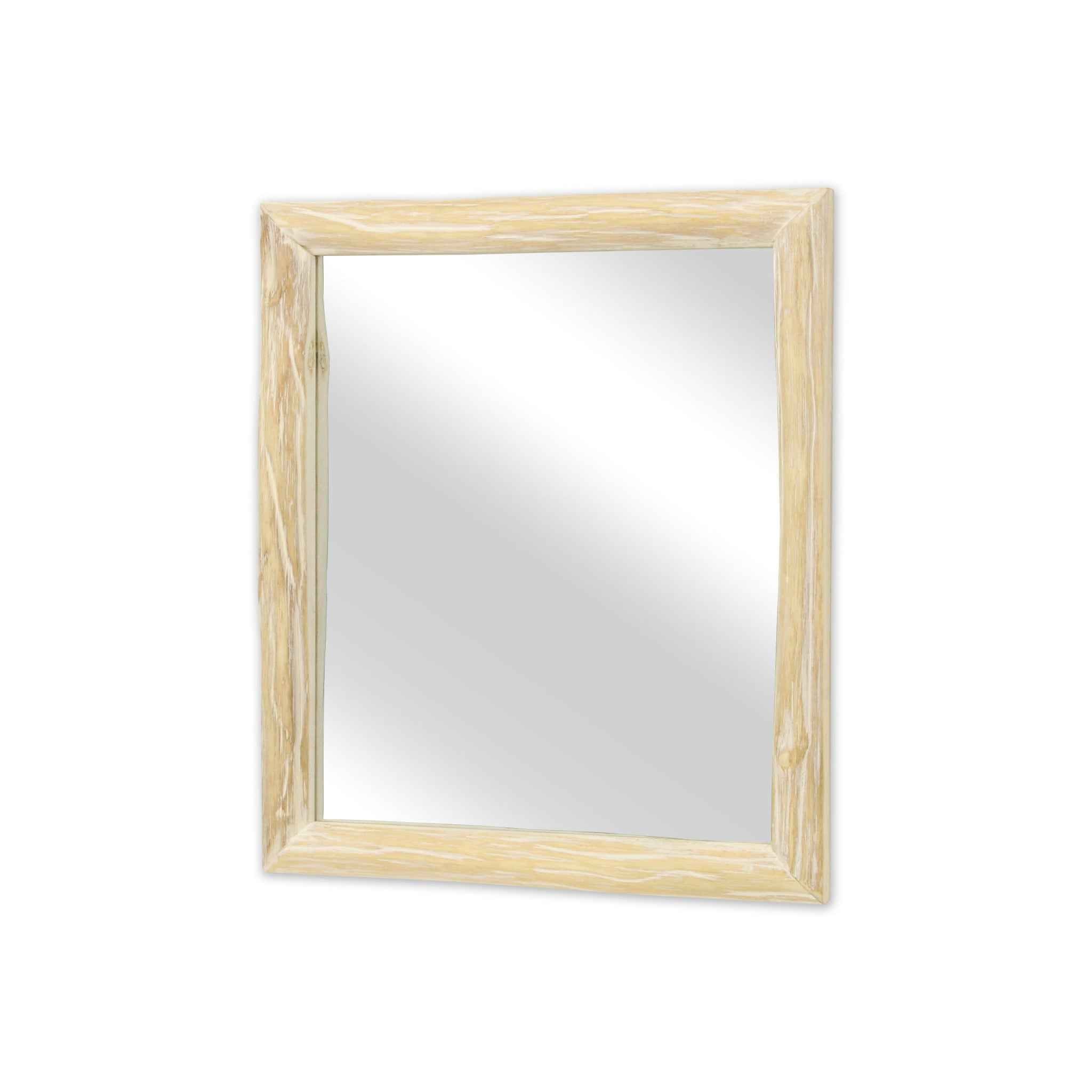 20" Natural Solid Wood Accent Mirror