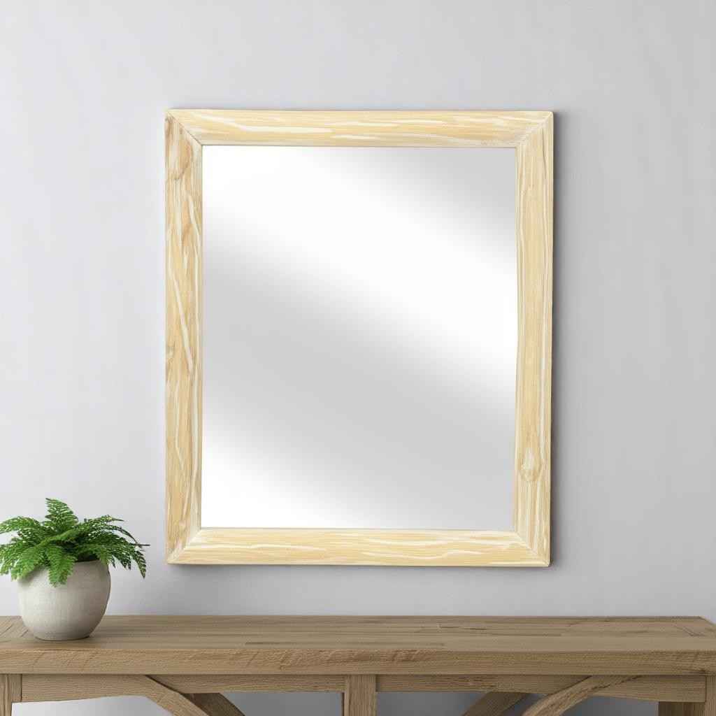 20" Natural Solid Wood Accent Mirror