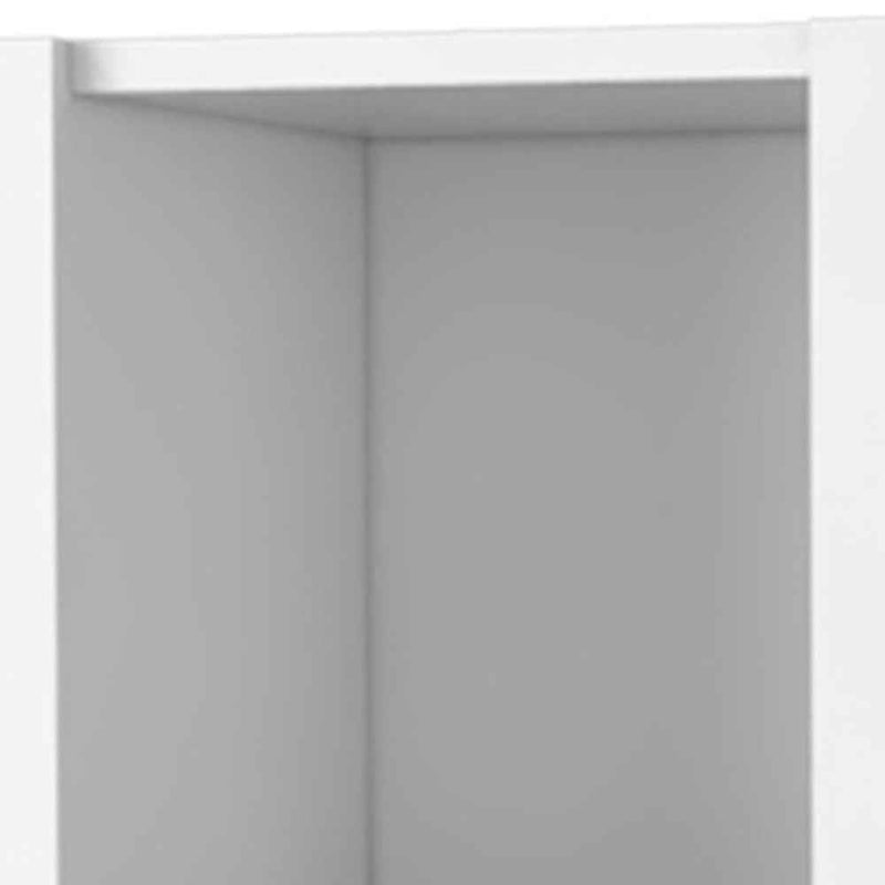59" White Wood Wall Mounted Accent Cabinet With Four Doors