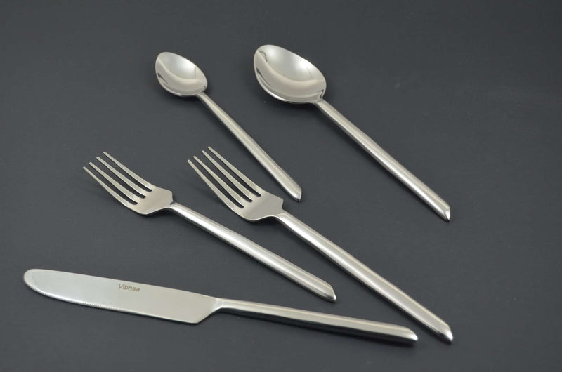 Glossy Silver Stainless Steel Twenty Piece Hand Forged Flatware Set - Kitchen & Dining