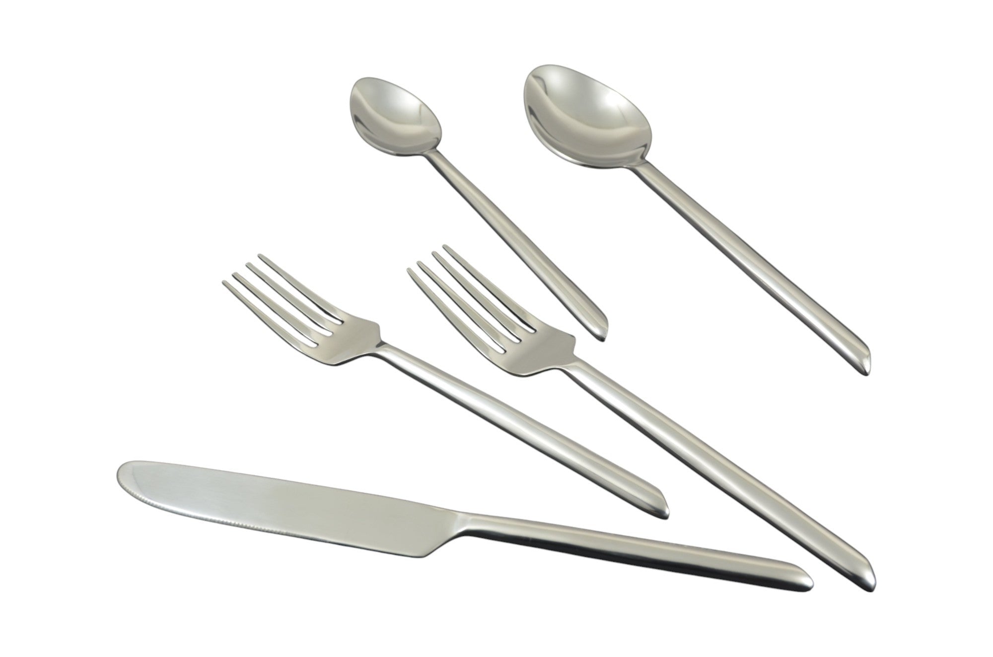 Glossy Silver Stainless Steel Twenty Piece Hand Forged Flatware Set - Kitchen & Dining