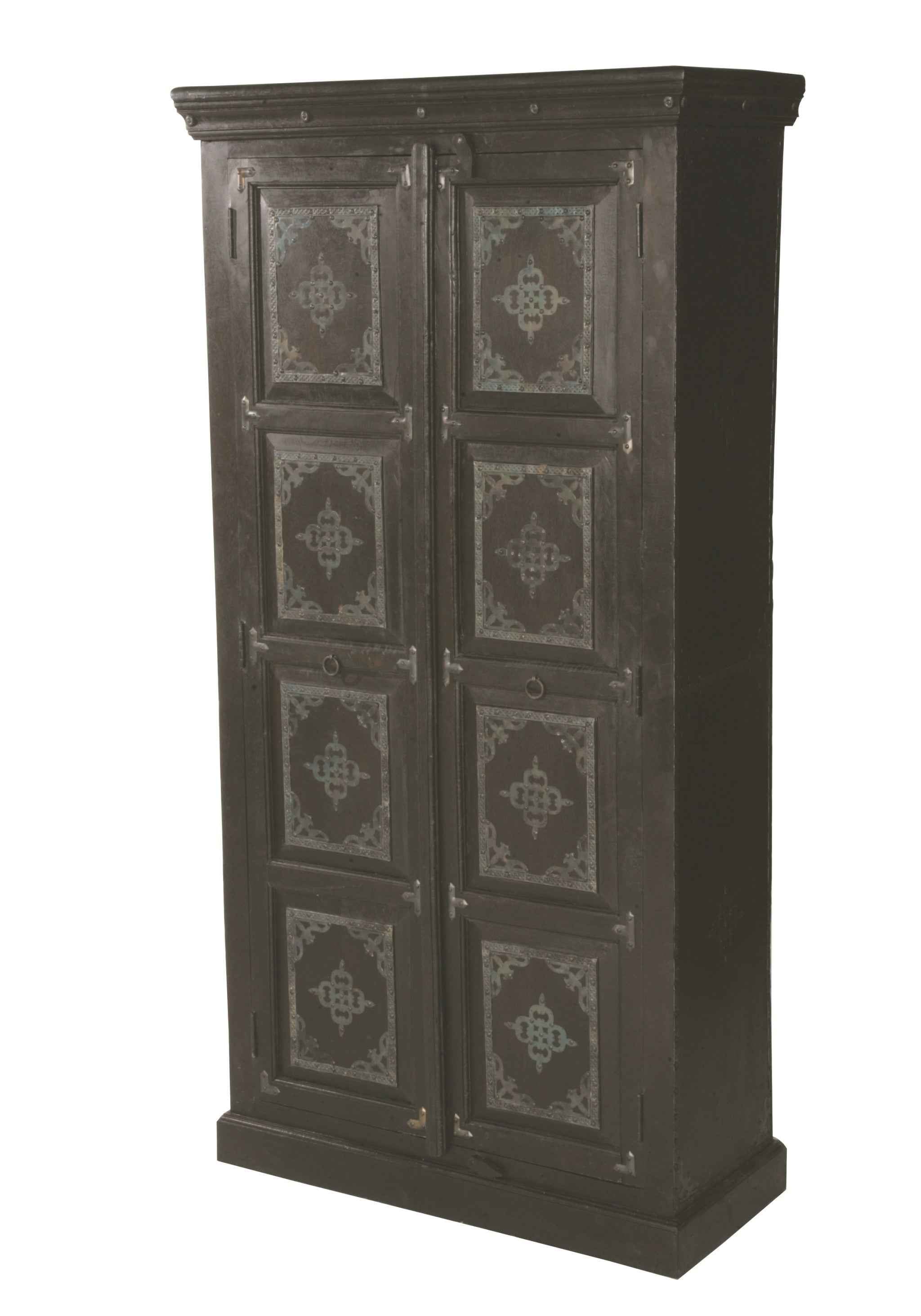 72" Dark Brown Solid Wood Pantry Or Storage Closet