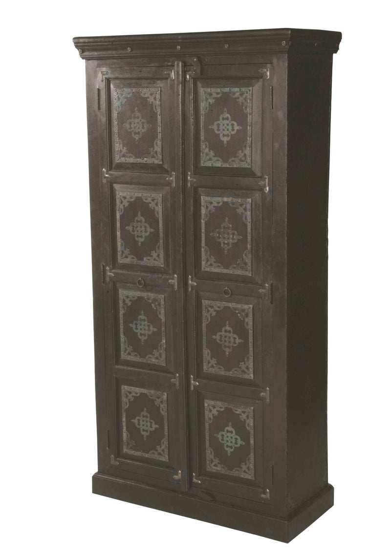 72" Dark Brown Solid Wood Pantry Or Storage Closet
