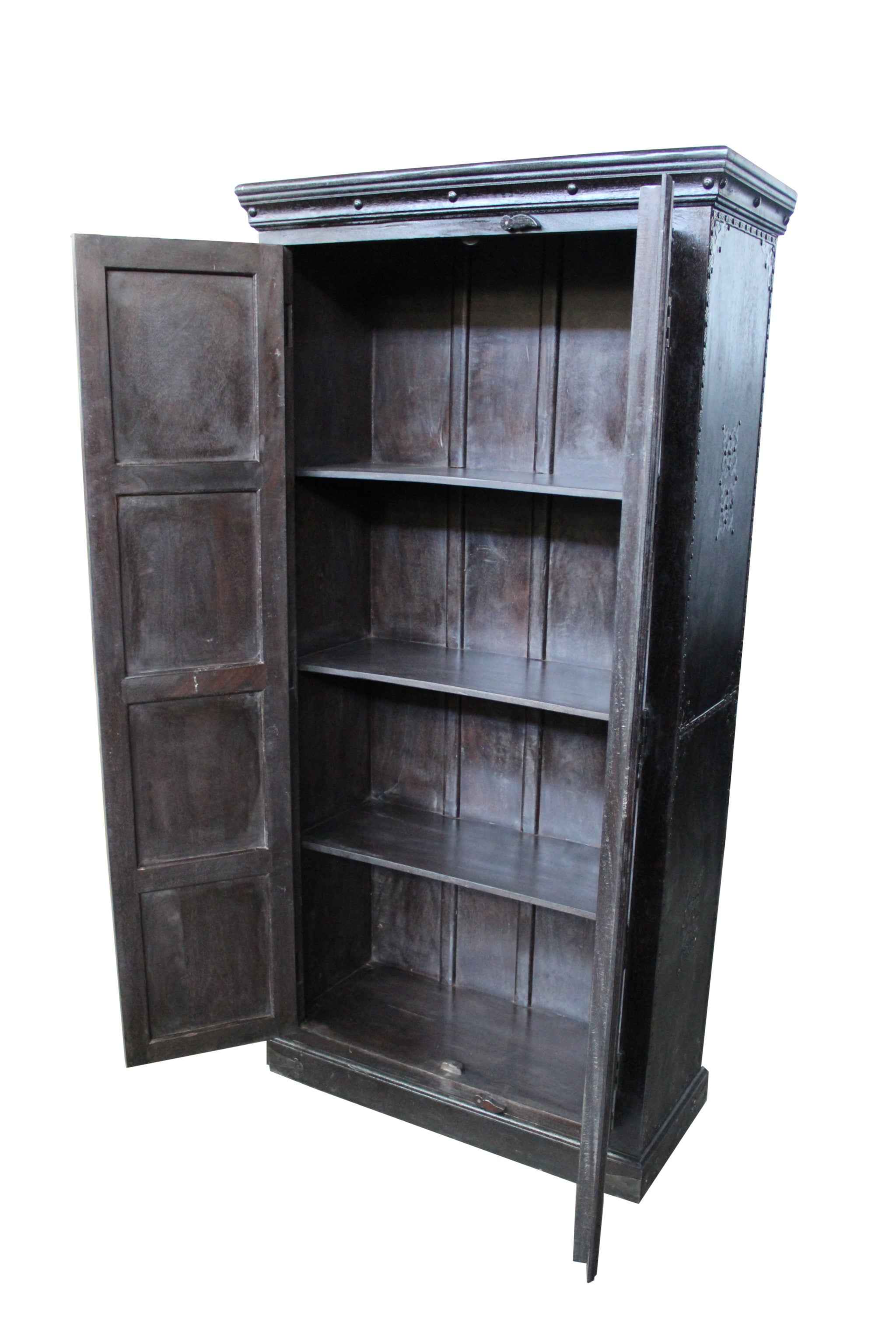 72" Dark Brown Solid Wood Pantry Or Storage Closet