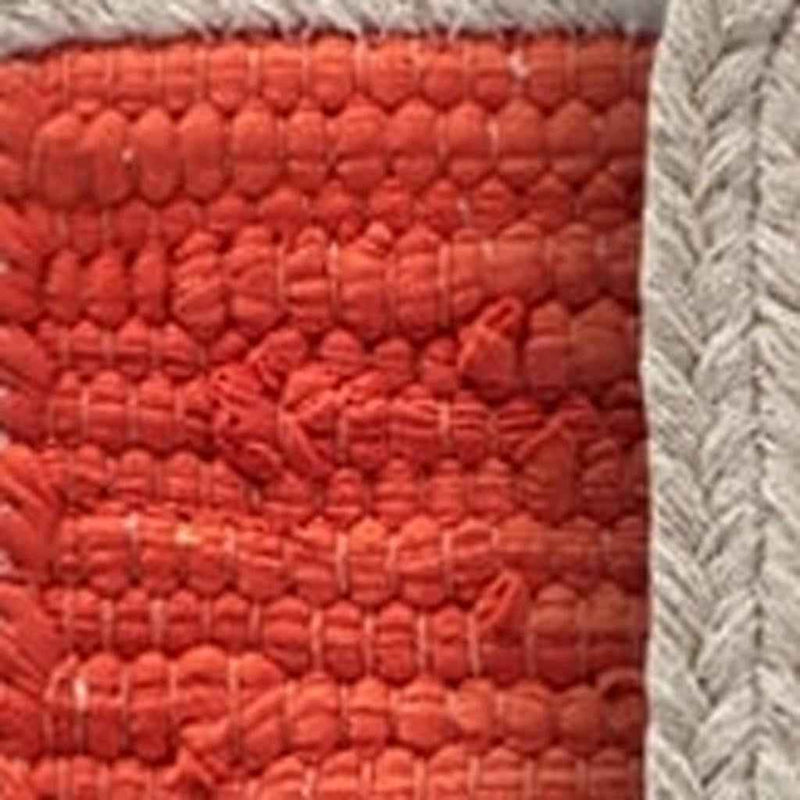 19" Set of Four Orange And Natural Solid With Border Cotton Placemats