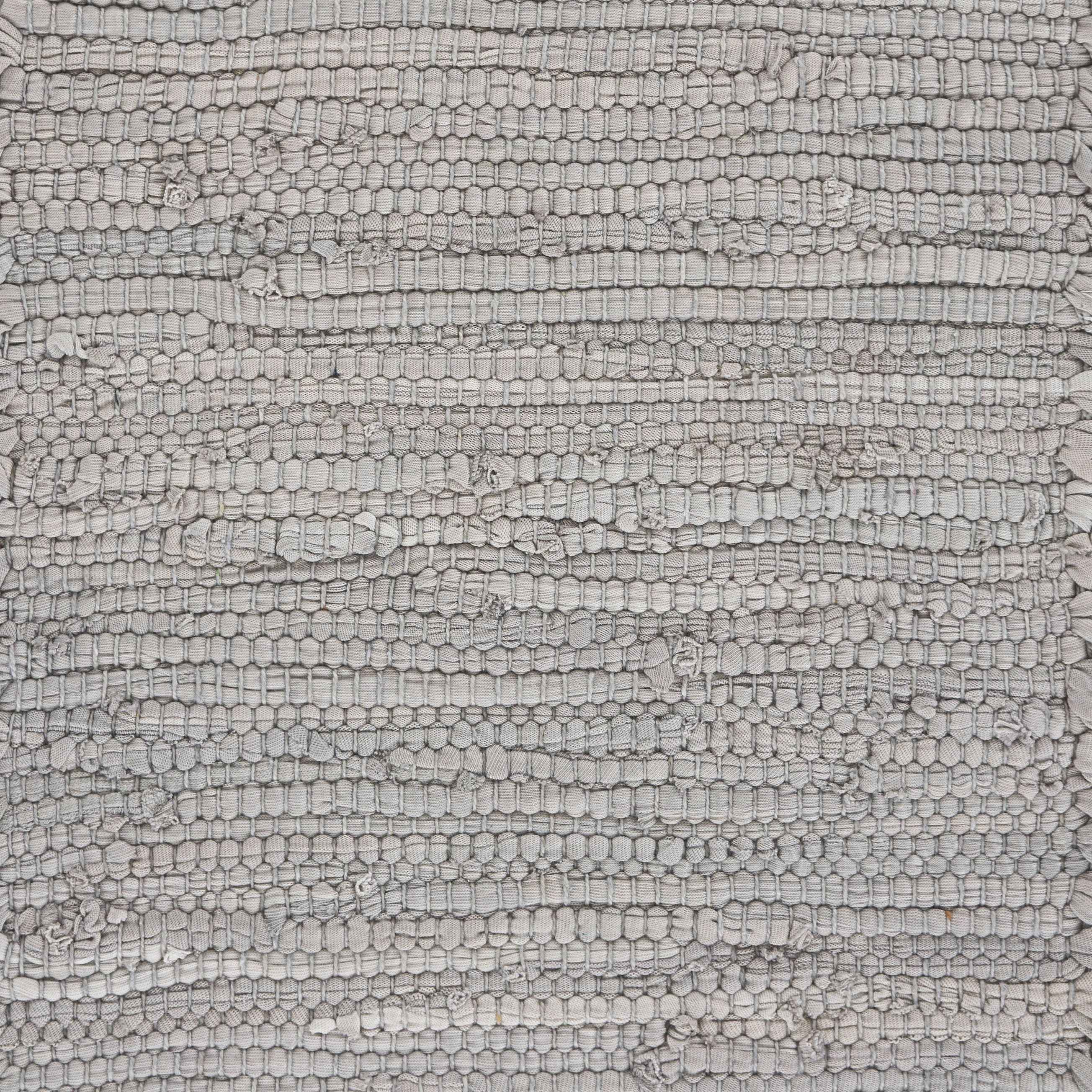 80" Light Gray And Natural Solid With Border Cotton Table Runner