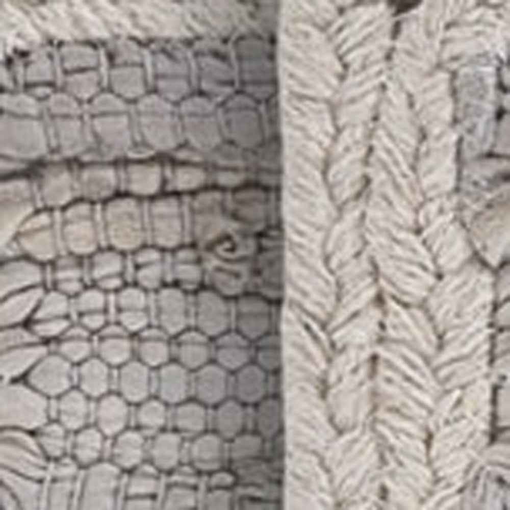 19" Set of Four Gray And Natural Cotton Placemats