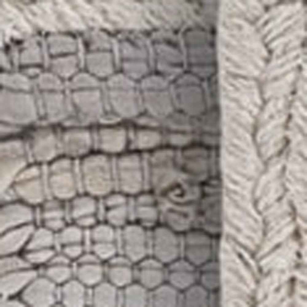 19" Set of Four Gray And Natural Cotton Placemats