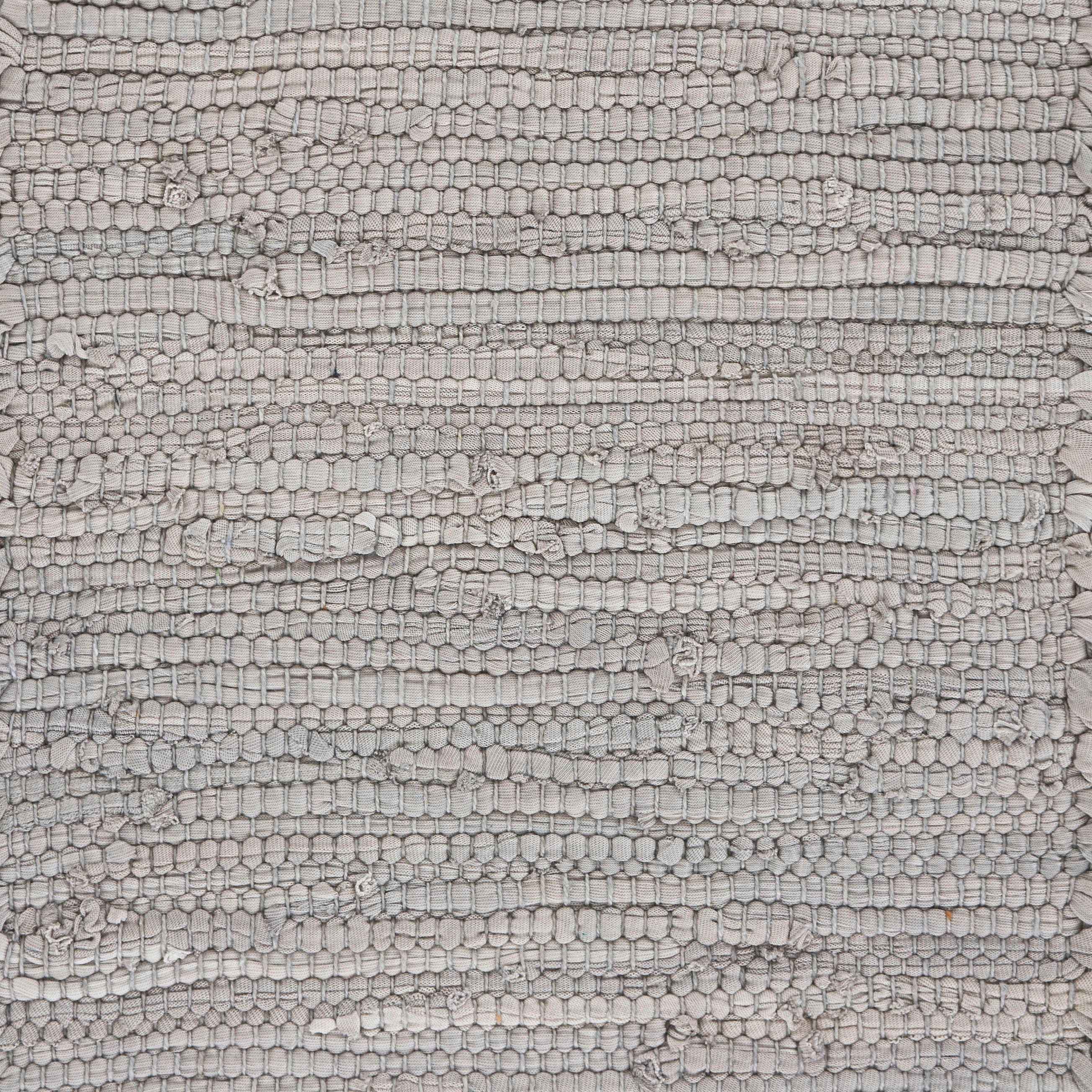 19" Set of Four Gray And Natural Cotton Placemats